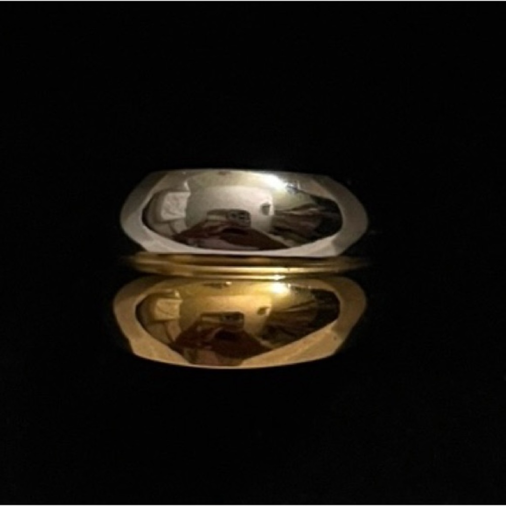 18K Gold-Plated Delicate Two-Tone Gold & Silver Open Ring